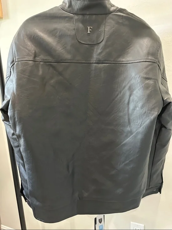 Ferrari Collection Black Leather Jacket with Red Trim - Logo - Picture 5 of 6